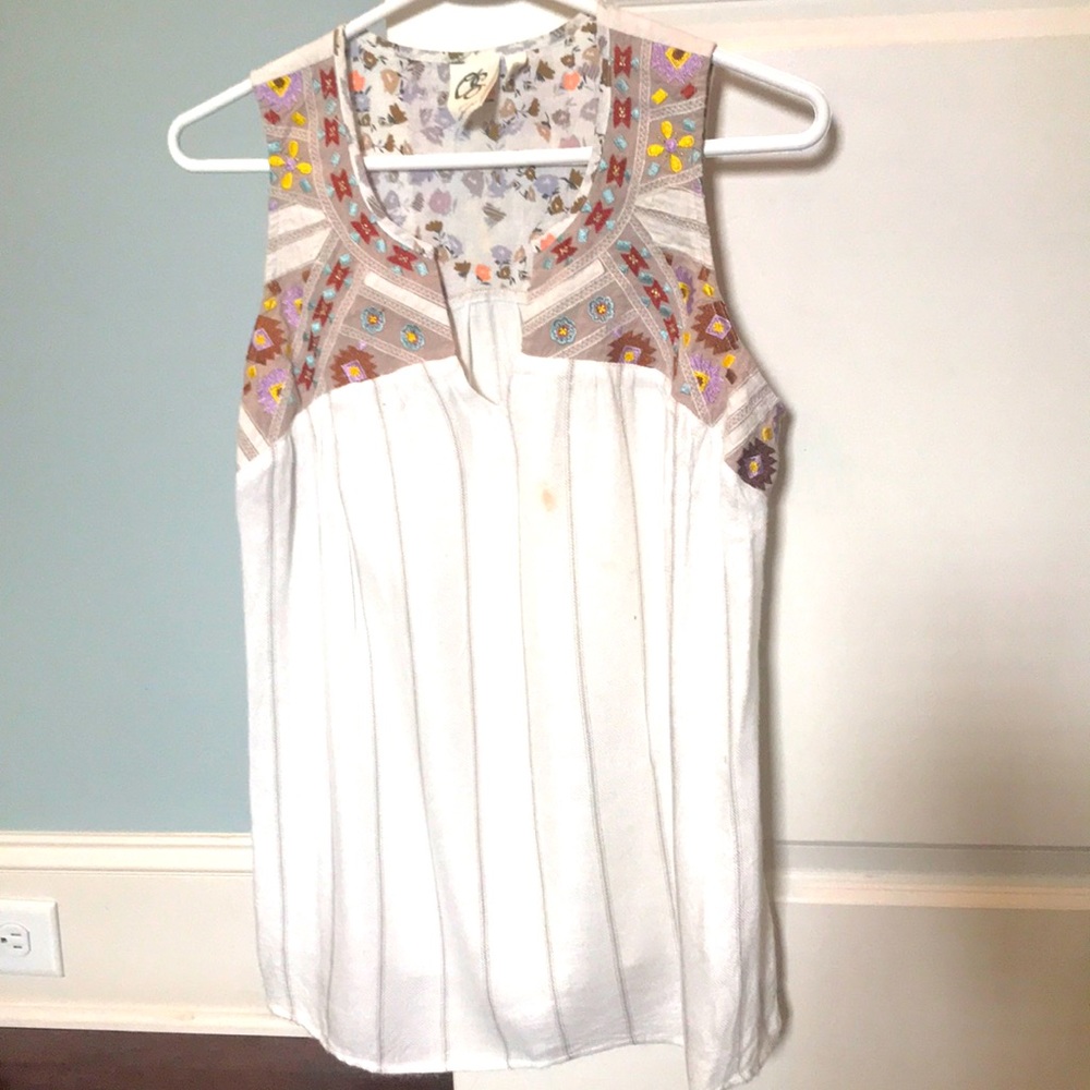 Embroidered summer tank